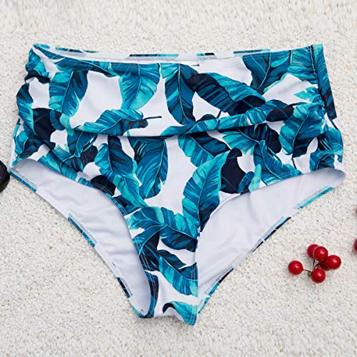 Biquíni feminino LIOOBO com Pompons de duas peças, cintura alta, costas nuas, tamanho G