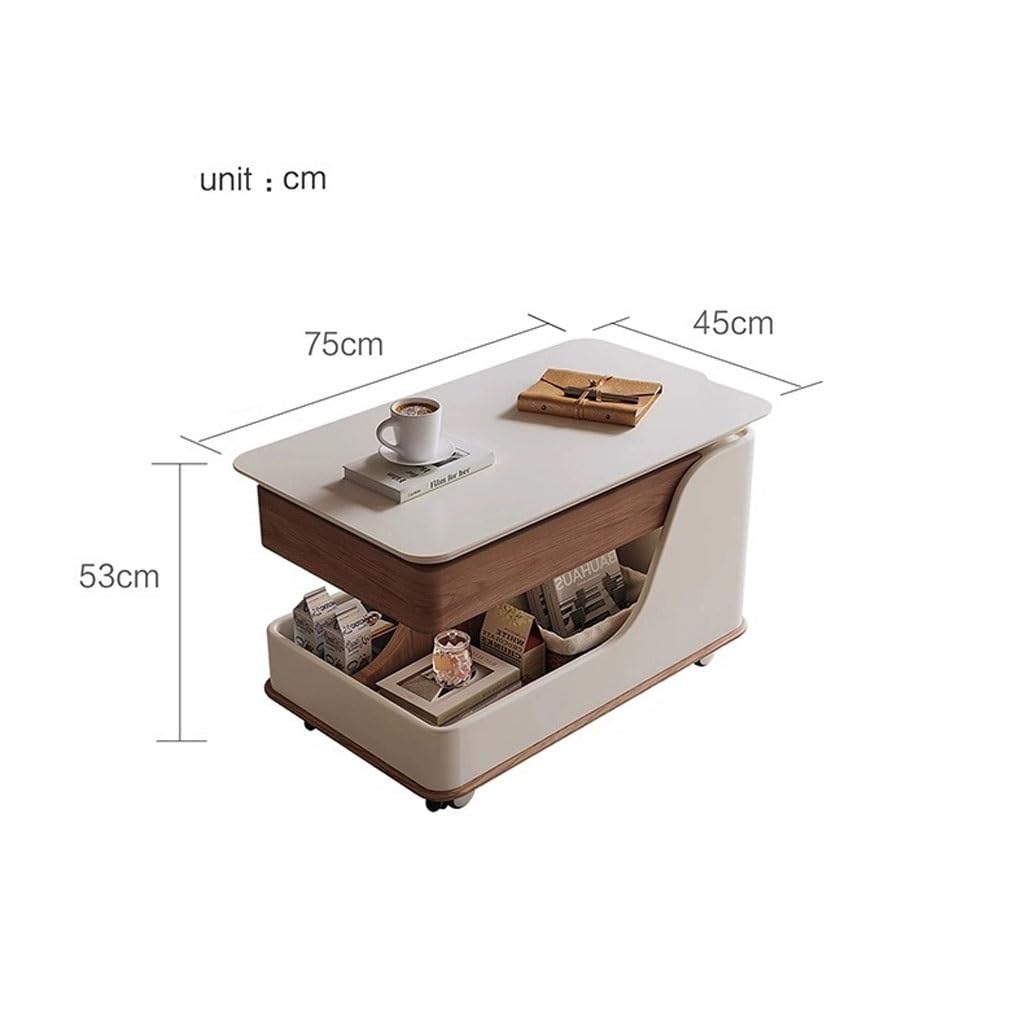 Sofa Movable Trolley Small Coffee Table Simple Small Household Living Room Can Lift Household Sofa Next to A Few Solid Wood Sofas for Living Room(B)