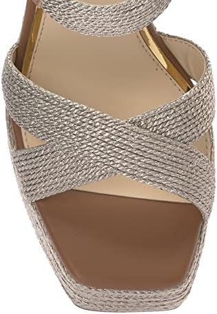 Jessica Simpson Women's Brycen Platform High Heel Sandal Wedge, Platino, 8.5 | Image 6