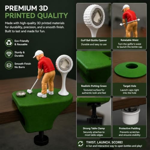 Décapsuleur golf impression 3D - Ouvre-bouteille design