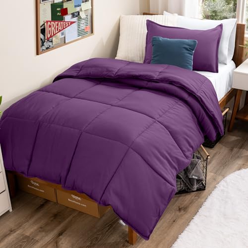 Image of Bare Home Comforter Set - Twin /Twin Extra Long - Goose Down Alternative - Ultra-Soft - Premium 1800 Series - All Season Warmth (Twin /Twin XL, Plum)