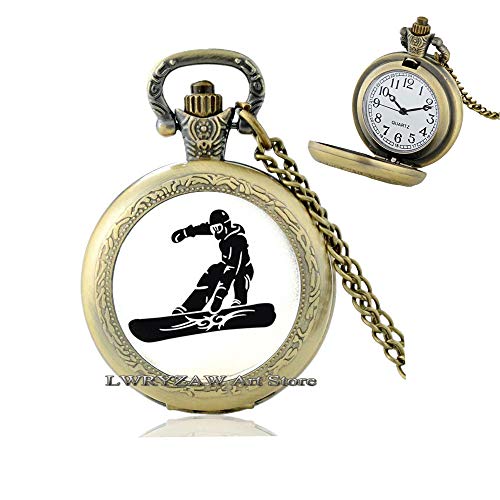 Best Friend Pocket Watch Necklace,Snowboarder Pocket Watch Necklace,Snowboarding Pocket Watch Necklace,BFF Pocket Watch Necklace,Sister,Friendship Jewelry,M161