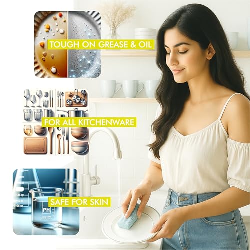 Image of Qulic Dishwash Liquid Gel 5 Liter Refill Pack, With Fresh Lemon Fragrance, Tough on Grease, Gentle on Hands, Dish Wash Liquid Kitchen Soap - 5 L