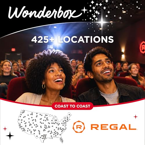 Image of Wonderbox - Experience Gift - Regal Movie - 2 Tickets, 2 Drinks & 2 Candies | Valid at 425+ Regal theater locations across the US, Choose your theater, movie, date, and showtime