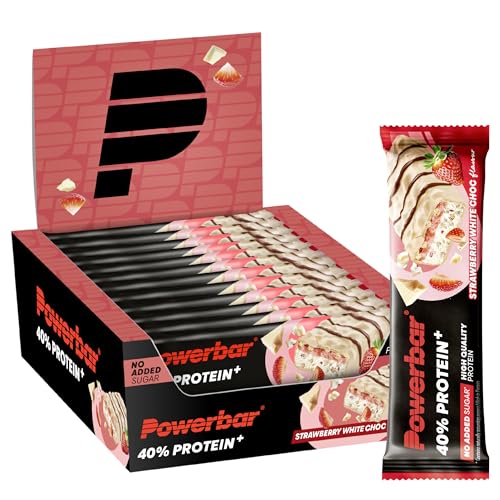 Powerbar - 40% Protein+Crisp - Strawberry White Choc - 12x40g - Barretta ad alto contenuto proteico - Basso contenuto di zuccheri