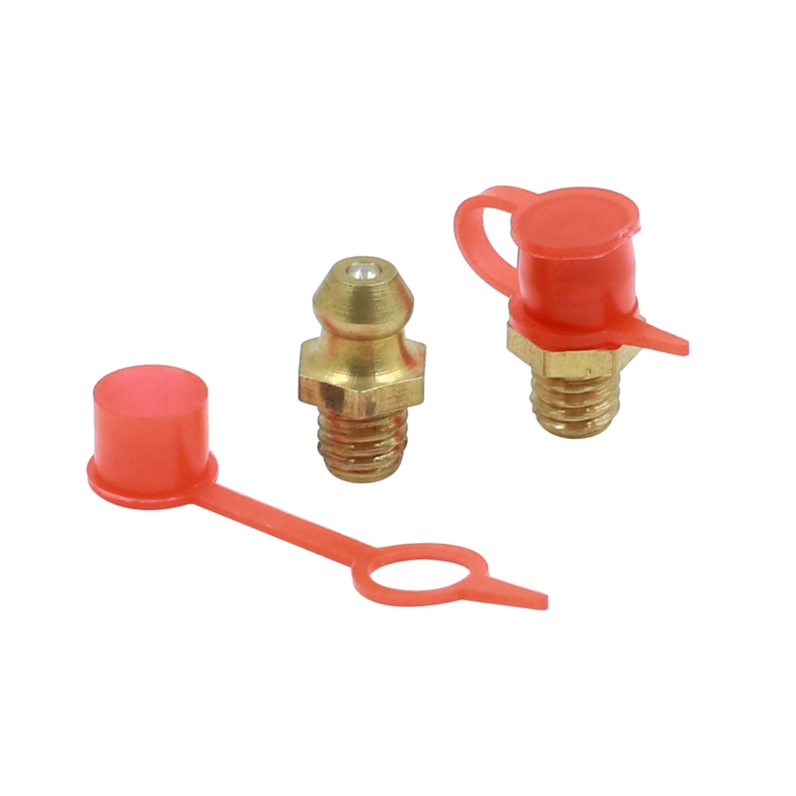 Zestaw mosiężnych smarowniczek, Złączki do smarowania hydraulicznego M6 5-30 Zestaw prosty 45 90 stopni z osłoną przeciwpyłową Wielokolorowy(Brass,30Set 90 Degree)