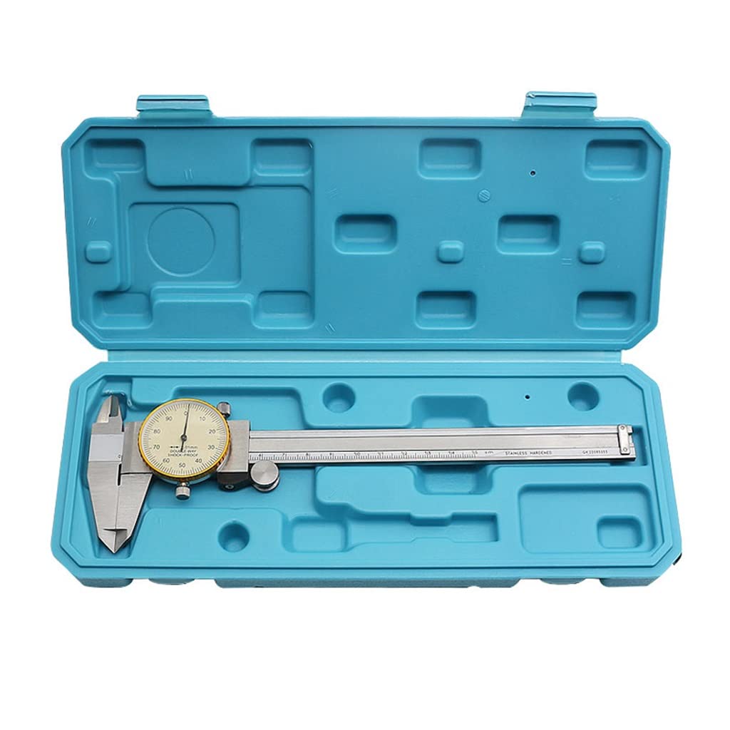 Calibrador de Esfera de Metal bidireccional 0.01 Calibrador a Vernier de Acero Inoxidable de Alta resolución Herramienta de medición de diámetro de Profundidad (A, 200 mm) (A 150 mm)