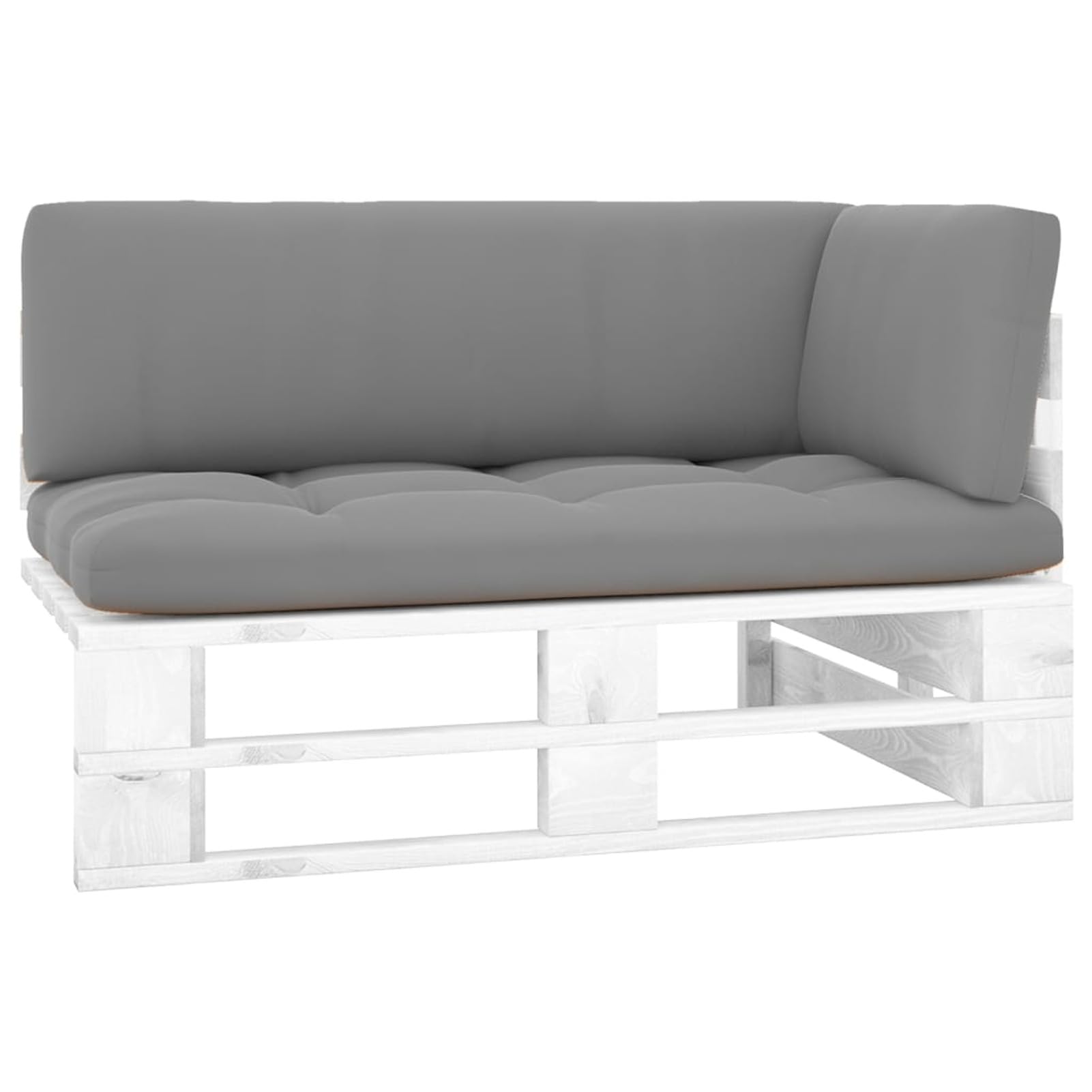 Homgoday Sofá de jardín Esquina de palets Madera Pino impregnada blancosofa Exterior palets Madera Sofa palets Exterior Gris