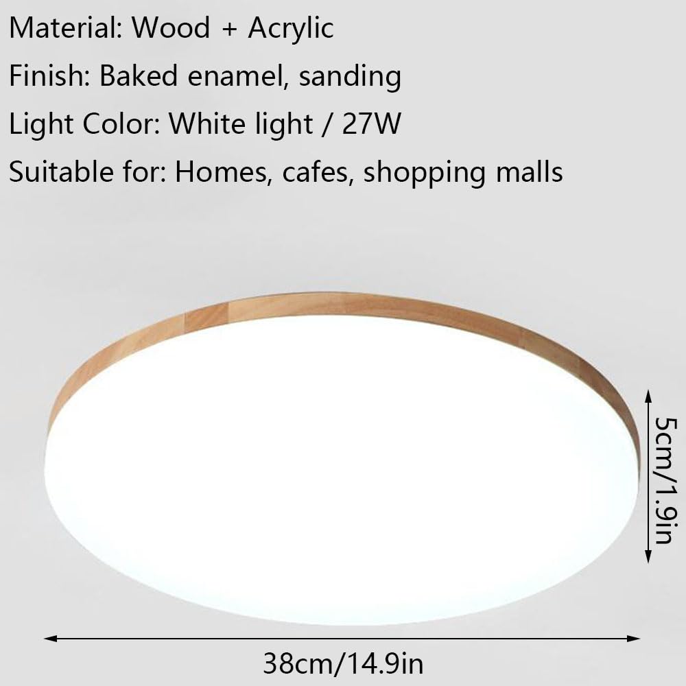 Lampa Sufitowa O Charakterze Domowym Okrągła Lampa Sufitowa Bez Możliwości Ściemniania Designerski Klosz Z Akrylu Chroniący Oczy Energooszczędna, Dekoracyjna Oprawa Oświetleniowa Do Wnętrz KNBVFHG