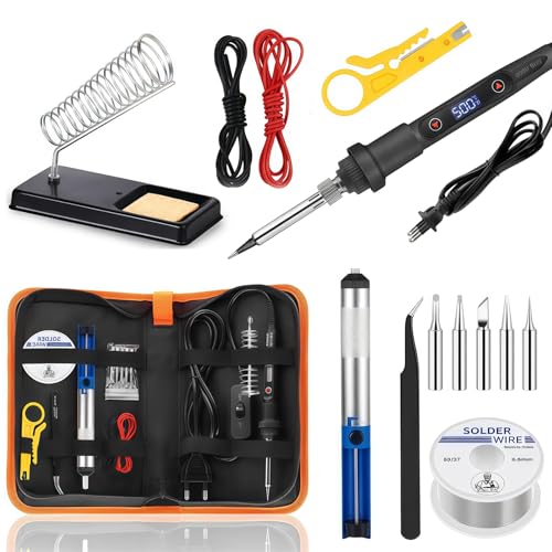 Saldatore a Stagno Kit 80W LCD Temperatura Regolabile 180-500°C Stagnatore