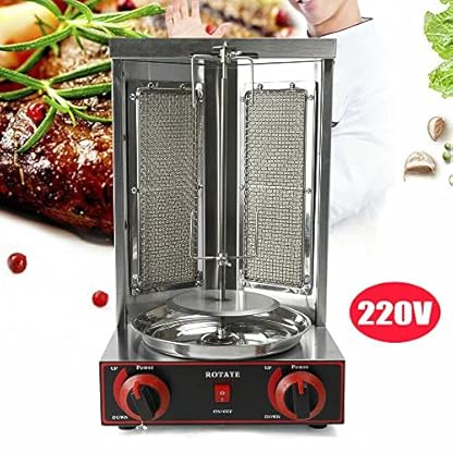 Dönermaschine Gas Döner Kebab Maschine Dönergrill Gyrosgrill Hähnchengrill Kebab Dönergerät Vertikalgrill Tischgrill BBQ Döner- und Gyros-Grill aus Edelstahl, bis 120 °C, 3000 Watt – Bild 4