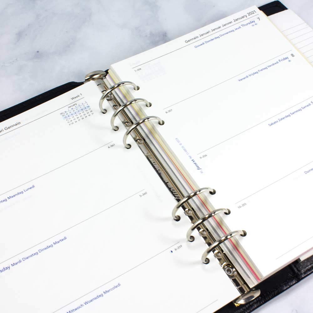 Filofax 2021, A5, Wochenansicht, 5 Sprachen (C68516-21), 14,6 x 21,0 cm