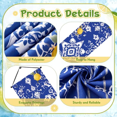 Image of Chiisong 3 Pcs Capri Lemon Party Decorations Banners Amalfi Coast Porch Signs Mediterranean Yellow Blue Hanging Flags Photo Props Backdrop for Outdoor Wall Yard Birthday Bridal Shower Italian Summer