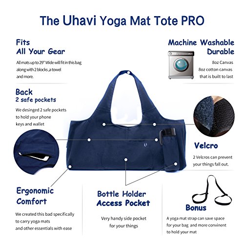 Uhawi-Yoga-Mat-Bag-Large-Yoga-Mat-Tote-Sling-Carrier-with-4-Pockets-Fits-All-Size-Mats-With-Multi-Functional-Storage-Pockets-Light-And-DurableWith-Yoga-Mat-Carrying-Strap