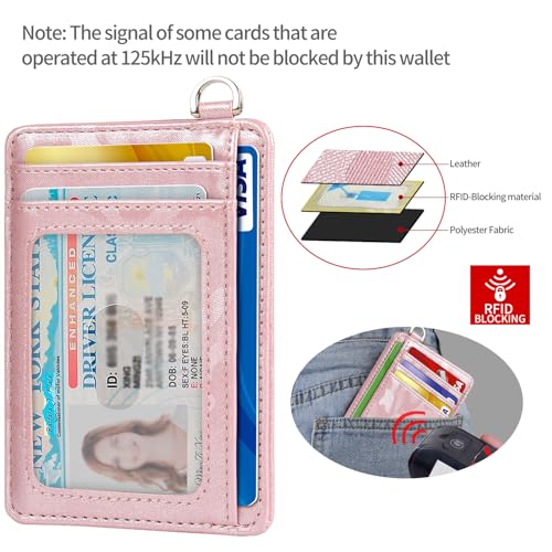Image of Slim Minimalist Front Pocket Wallet, RFID Blocking Credit Card Holder Wallet with Detachable D-Shackle for Men Women