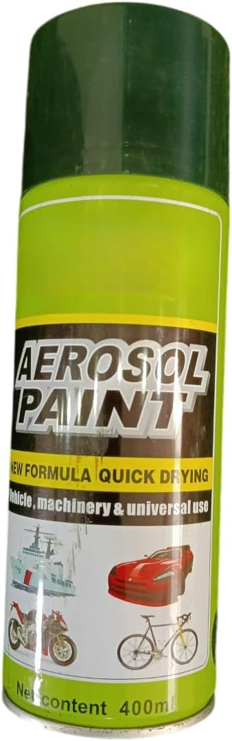 Aerosol Spray Paint, Quick Drying, Universal Use, 400 ml, New Formula (3, GREEN)