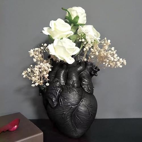 Aprjv ZBY008-HEI Vase Flower Vases Heart Shaped Decor Resin Flower Pot Modern Unique Nordic Art Style Decorative Vase cover