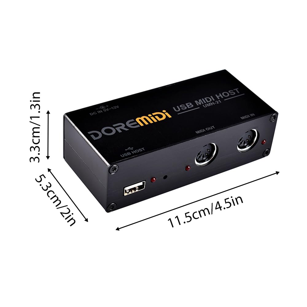 Caja de host MIDI USB de 1 pulgada, 1 salida, 16 canales, caja MIDI de alta velocidad aplicable a teclado MIDI, tubo de soplado eléctrico, tambor eléctrico USB a MIDI, interfaz MIDI (USB 2.0