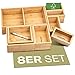 Produktbild Schubladen Organizer Box 8er Set - Aus nachhaltigem FSC® Bambus Holz - Für Küche, Bad oder Büro