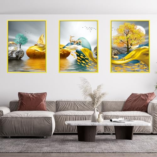 Autocollant mural feuille botanique Lot de 3 stickers vinyle 30x40 cm - 5