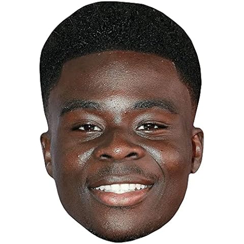 Bukayo Saka (Smile) Celebrity Mask, Flat Card Face, Fancy Dress Mask Cover