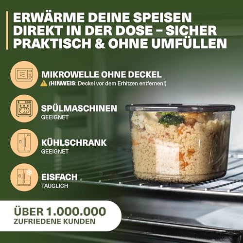 Viwares Vorratsdosen mit Deckel Luftdicht, 6er Vorratsbehälter Set BPA-Frei – Ansicht 3