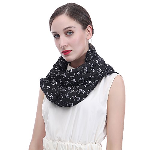Lina & Lily Owl Print Women's Infinity Scarf Lightweight2