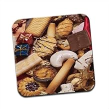 Variety of Shortbread Biscuits Cookies Chocolate Single Premium Glossy Wooden Coaster