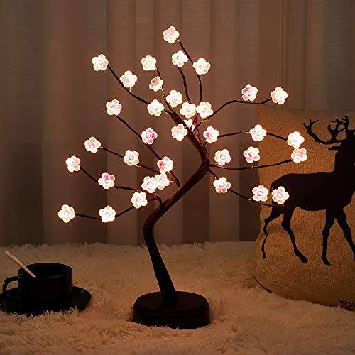 M 20 Firefly Bonsai Tree Light - DIY Artificial Fairy Light Spirit Tree Lamp with 36 LED Cherry Blossom - BatteryUSB Operated, for Home, Living Room, Bedroom, Party, Mother's Day