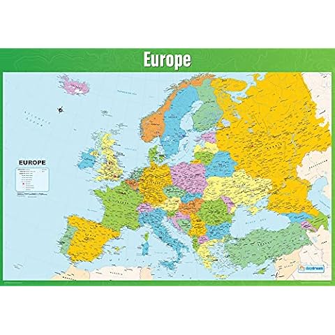 Europe Map | Geography Posters | Laminated Gloss Paper measuring 850mm x 594mm (A1) | Geography Classroom Posters | Education Charts by Daydream Education Cover