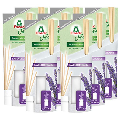 Preisvergleich Produktbild 8x Frosch Oase Raumerfrischer Lavendeltraum Nachfüllpack 90 ml