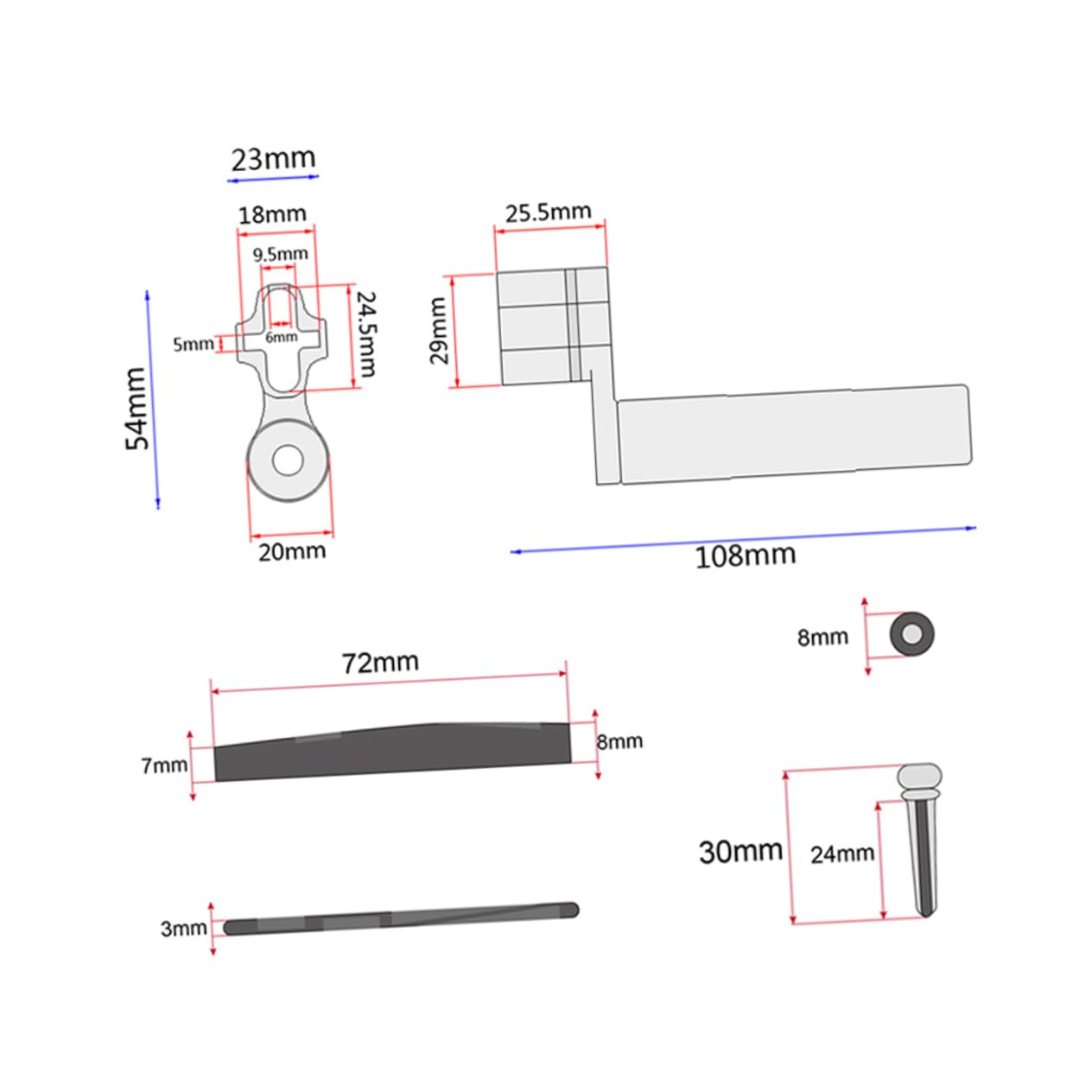 ULDIGI Guitar Spring Winder 1g13 Bridge Saddle Nut Kit Acoustic Guitar Accessory Easy to Use