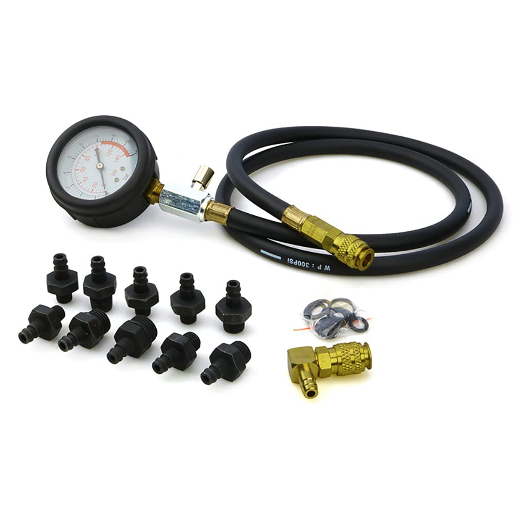 Juego de 13 comprobadores de presión de Aceite para Motor, medidor de presión de Aceite para reparación de automóviles, Herramientas de detección de Aceite de 0 a 140 PSI