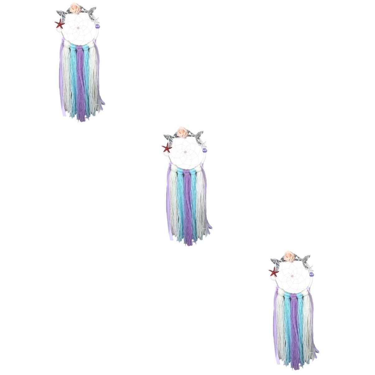 Atrapasueños de sirena para cuarto de los niños con colgante decorativo infantil de 3 piezas