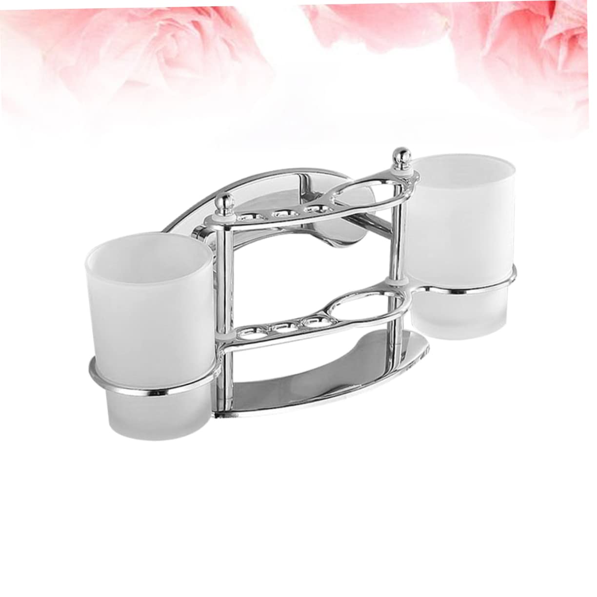 LIFKOME Portaspazzolino E Bicchiere in Acciaio Inossidabile Da Parete Portaspazzolino Bicchiere Per Bagno Supporto Per Spazzolini E Gargarismi