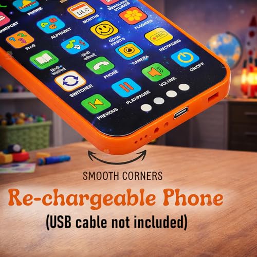 Image of Wishkey Edu Phone for Kids 2.0 Space Theme 28 Functions 84 Features Rechargeable USB Cable Not Included Toddler Learning Mobile Toy with Multi-Language 10 Indian Languages for Boys Girls Age 2+
