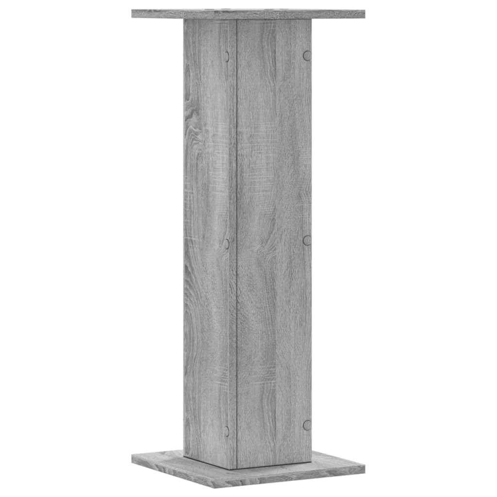 Juego de 2 soportes para plantas, 30 x 30 x 80 cm, madera gris Sonoma, soporte para flores para salón, columna estable para macetas