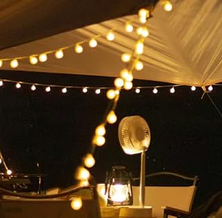 【LEISURE CLUB】ストリングライト キャンプライト 吊り下げ フェアリーライト テント デコレーション イルミネーション 屋外 防水 室内 飾り led 電球 電飾 点滅 点灯 電池式 防塵仕様 おしゃれ 誕生日 結婚式 パーティー (白い暖色, 6m、40灯)