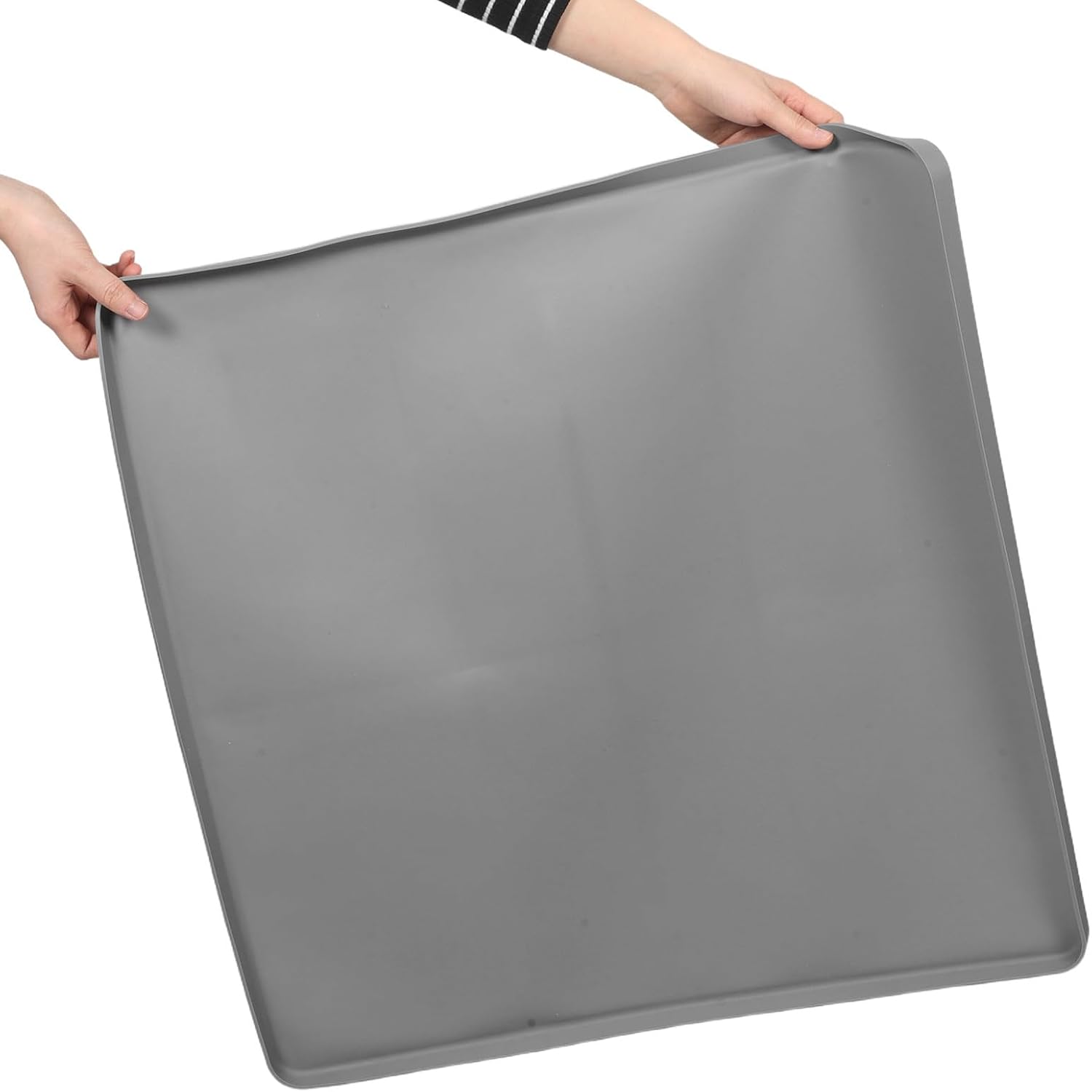 KICHOUSE Dehumidifie Drain Mat: Water Drip Tray Silicone Dehumidifier Pan with Spill-Proof Raised Edge to Prevent Water Spills & Carpet Damage Grey