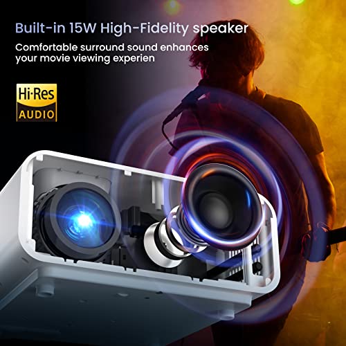 Hompow Projector With Wifi And Bluetooth, 4K Supported Bluetooth Projectors For Outdoor Or Indoor, 11000 Lumen Mini Portable Phone Movie Projector For Laptop, Smartphone, Tv Stick, Xbox, Ps5 #TOP3