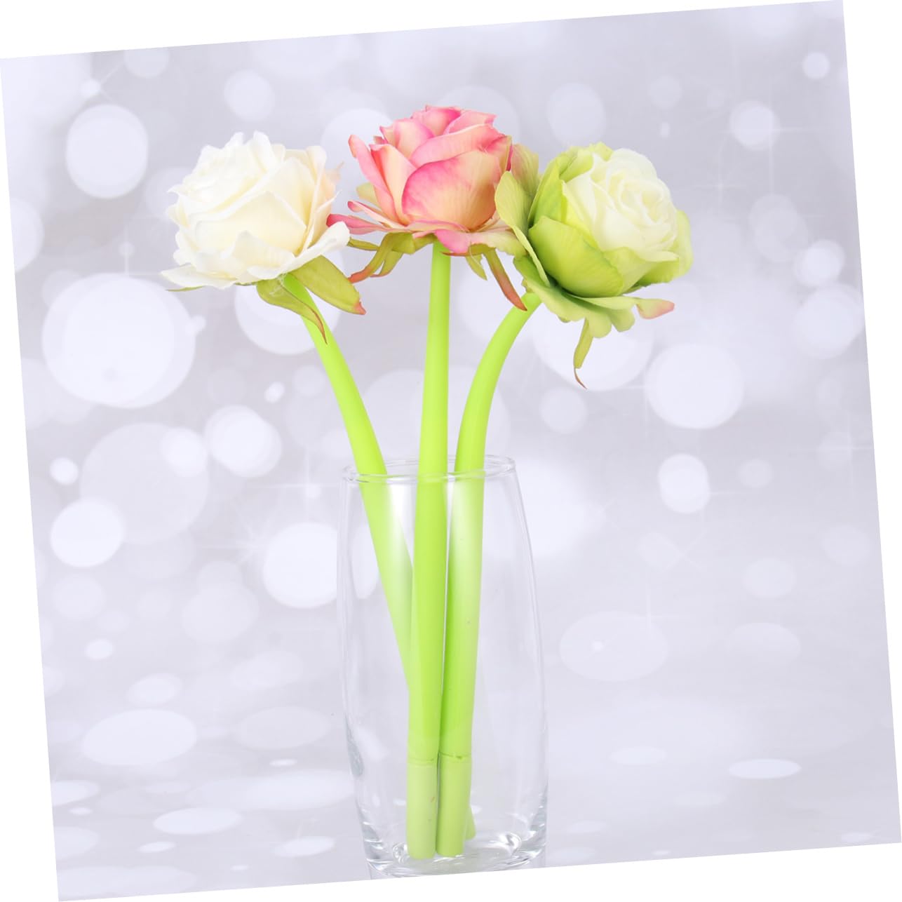 Operitacx 9pezzi Penne Gel Con Design Fiore Rosa Cancelleria Creativa Per Scuola Ufficio e Uso Personale Inchiostro Nero
