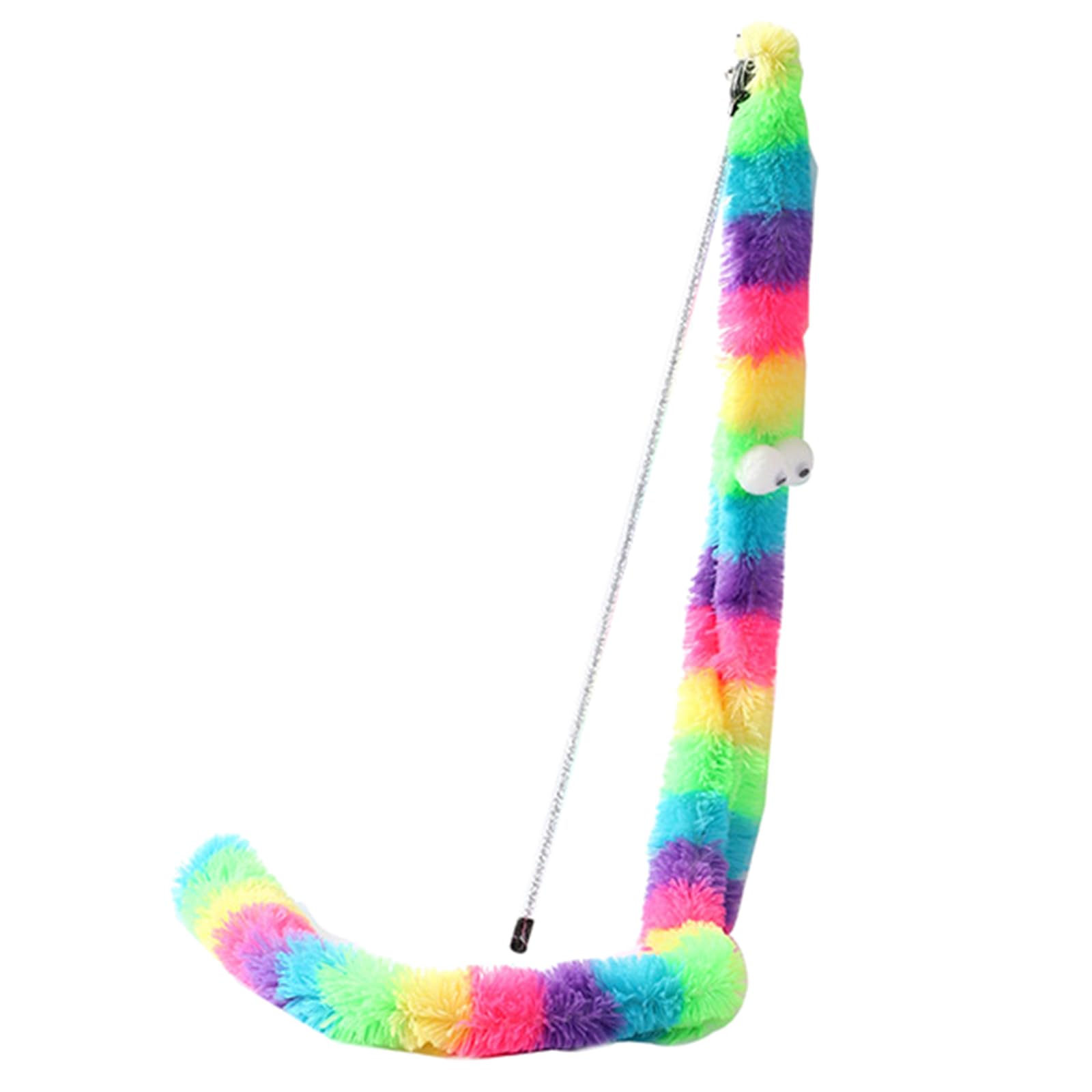 LFRXION Wand Toy Interactive 33 Inch Plush Strip Toy Kitten Teaser Toy with Crystal Plastics for Cats and Kitten