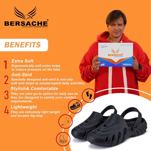 Image of BERSACHE Extra Soft Classic Casual with Regular wear with Ultra Soft & Flexibility Technology Clog for Men's