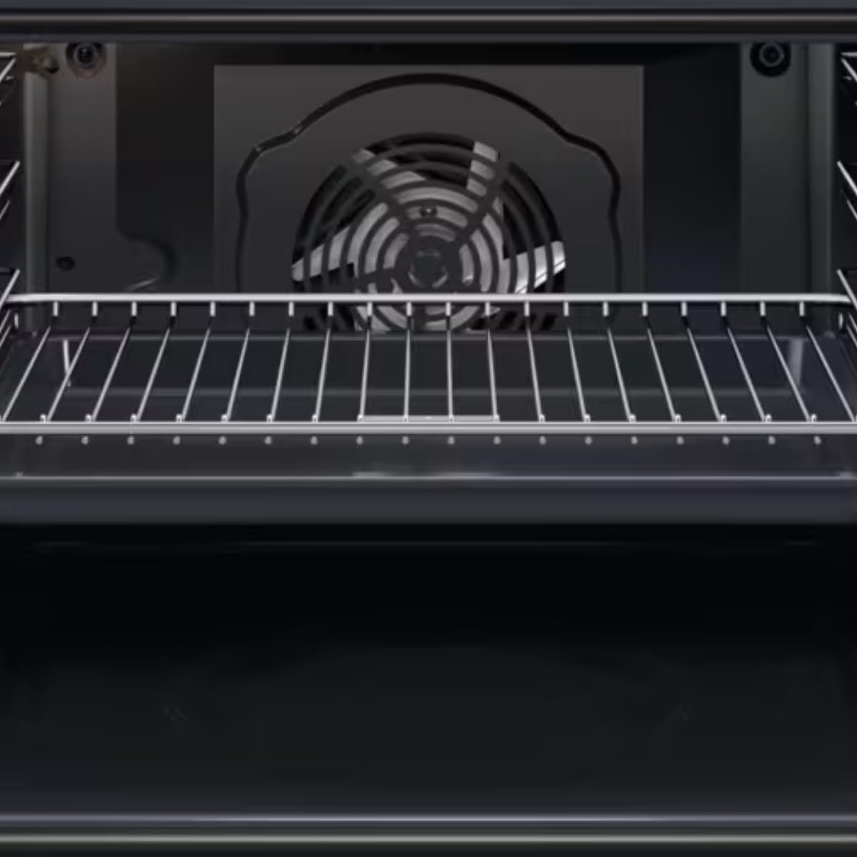 AEG TU5AB21FSB – Horno Multifunción Serie 5000 SurroundCook, 72 L, Display LED, Limpieza AquaClean, 9 Funciones, Mandos Escamoteables, Carriles Telescópicos 1 Nivel, Cristal Negro, Inox Infinity