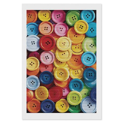 Kit d'art diamant pour adultes ELUZZIZUT avec boutons colorés et strass ronds
