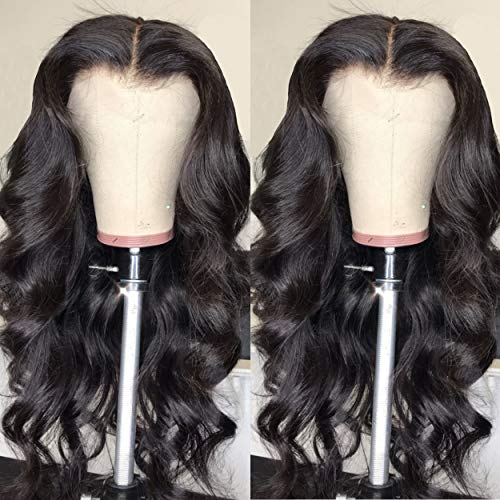Lace Front Wigs Friya Hair Loose Wave Curly Wig Heat Resistant Synthetic Fiber Long Body Wavy Wig For Women With Baby Hair Natural Black Glueless Lace Wig 24