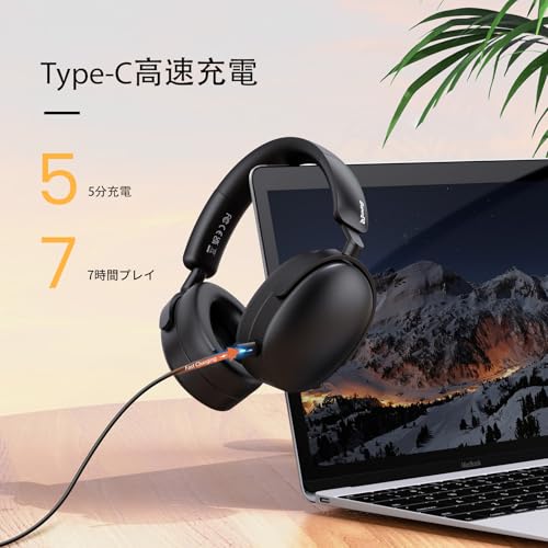 ヘッドホン Bluetooth ヘッドホン ワイヤレス ヘッドホン 有線/無線両用 マイク付き 【角度調整/取り外し可能】最大100時間再生 ノイズキャンセリング【Bluetooth 5.4】オーバーイヤーデザイン、6マイクAI ENCテクノロジー 高速充電 ロータリボタン操作 会議/飛行機/音楽鑑賞 A200