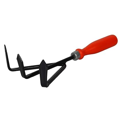 MANOGYAM Garden Hand Cultivator | Mini Hand Rake | Hand Rake Garden Tool | Hand Cultivator | Cultivator | Hand Held Cultivator | Garden Cultivator | Garden Rake | Hand Rake | 3 Prong Garden Rake.