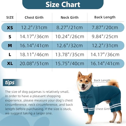 DENTRUN Hunde Pyjama, Jumpsuit für kleine Hunde, Hund Overall, Hundepullover, Hunde-Schlafanzug, Warm und Gemütlich Pyjama Hund, Vierbeinig Hundepullover