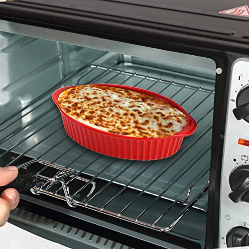 Foraineam 4 Pcs 15 Oz Porcelain Oval Baking Dish Set, 8.7 X 5.3 X 1.7 Inch Oven Safe Au Gratin Pans Small Table Serving Dishes, Lasagna Pan Crème Brulee Bakeware Set With Double Handles #TOP4